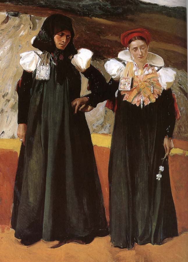 Two women wearing traditional costumes Aragon